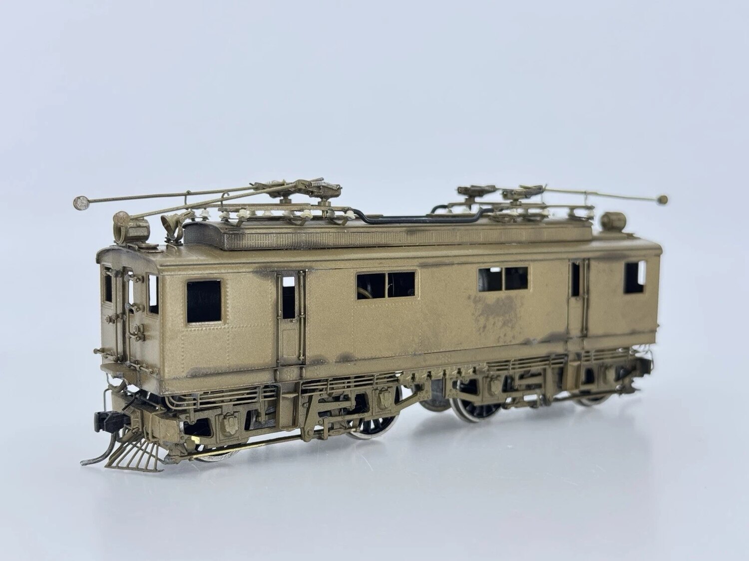 Unpainted brass electric locomotive