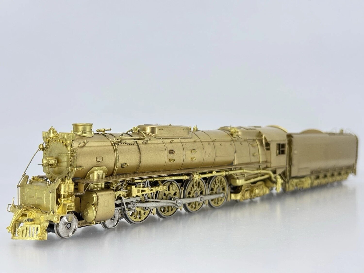 Unpainted brass 4-8-4 Northern steam locomotive